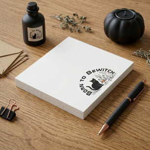 Born to Bewitch Black Cat Botanical Apothecary Art Notepad