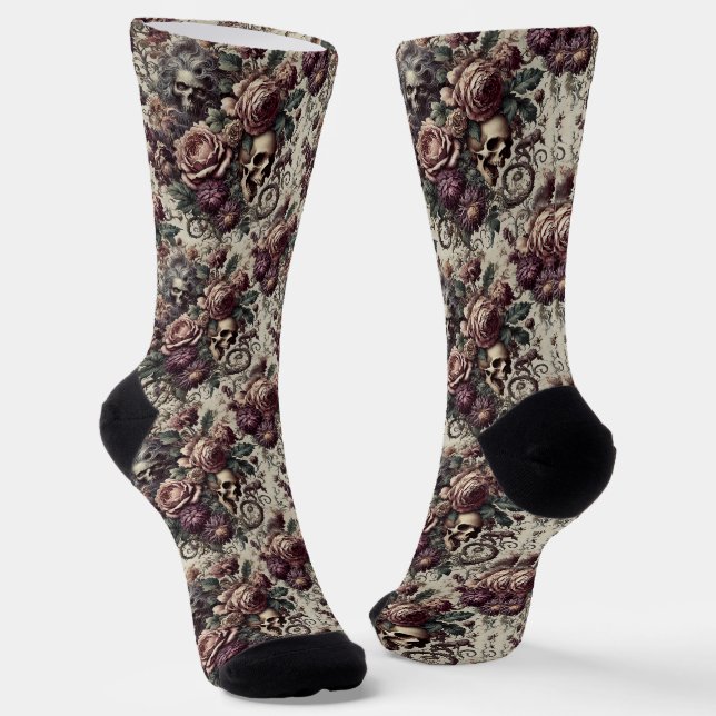 Born to Bloom – Gothic Victorian Tapestry Socks (Angled)