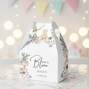 Born to bloom wild flowers kids birthday favor box