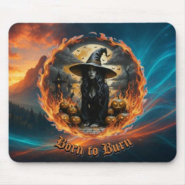 Born to Burn Witch Mousepad (Front)
