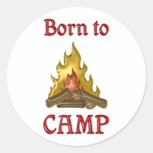 Born to Camp Classic Round Sticker