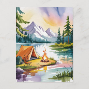 Born to Camp Holiday Postcard