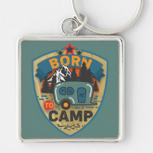 Born to Camp Word Art Large   Keychain