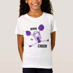 Born to Cheer - Purple Girl Cheerleader T-Shirt