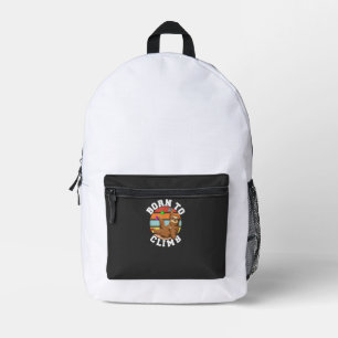 Born To Climb - Bouldering and Rock Climbing Sloth Printed Backpack