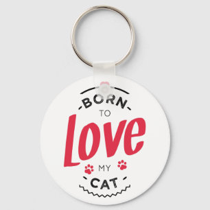 born to coils my cat keychain