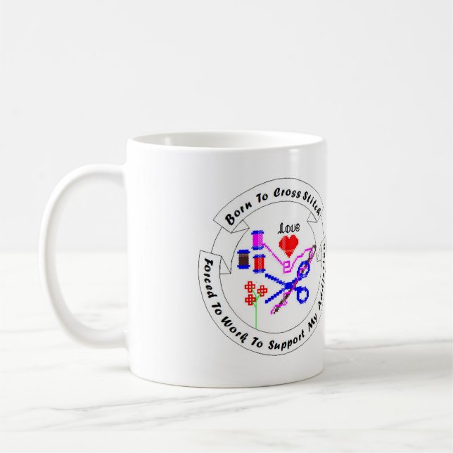 Born to Cross Stitch Mug (Left)