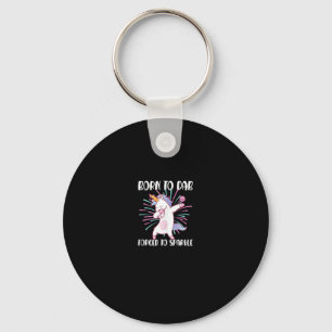 Born to Dab Forced to Sparkle Funny Dabbing Fantas Keychain