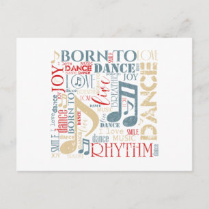 Born to Dance Blue/Red/Gold ID277 Postcard
