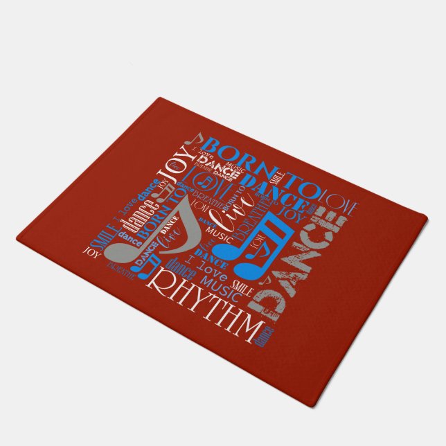 Born to Dance Blue/White/Any Colour ID277 Doormat (Angled)