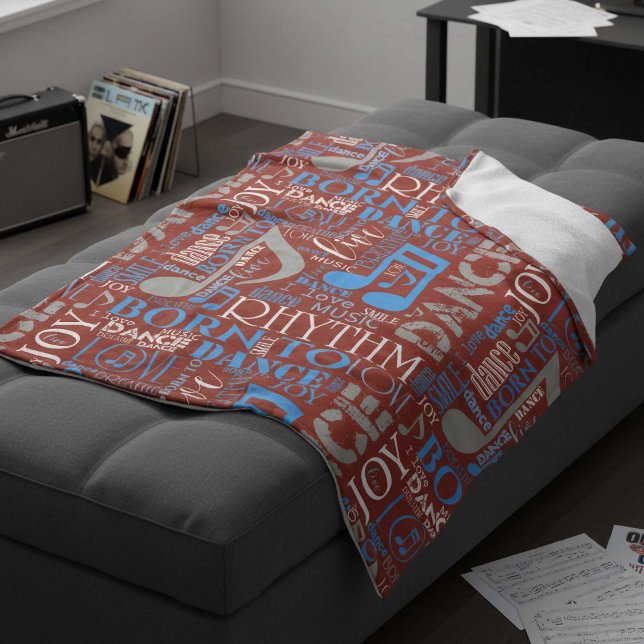 Born to Dance Blue/White/Any Colour ID277 Fleece Blanket (Creator Uploaded)