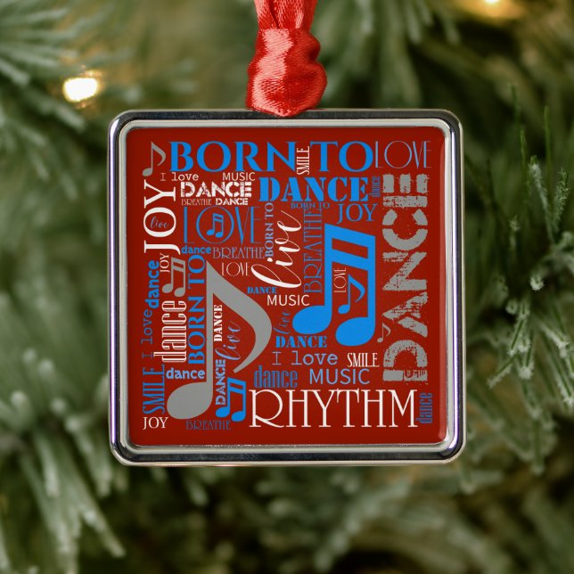 Born to Dance Blue/White/Any Colour ID277 Metal Ornament (Tree)