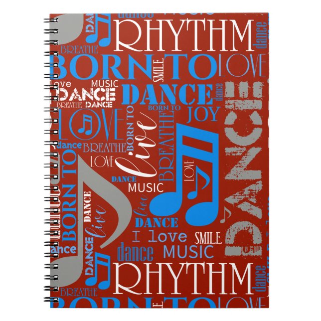 Born to Dance Blue/White/Any Colour ID277 Notebook (Front)