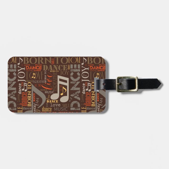 Born to Dance Brown ID277 Luggage Tag (Front Horizontal)
