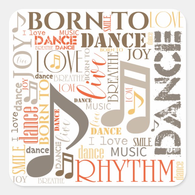 Born to Dance Brown ID277 Square Sticker (Front)