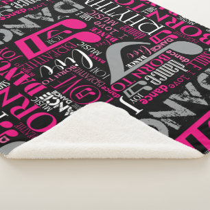 Born to Dance Pink ID277 Sherpa Blanket