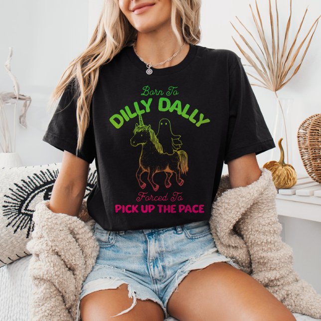 Born to Dilly Dally Gradient Ghost Riding Unicorn  T-Shirt (Creator Uploaded)