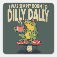 Born to Dilly Dally Vintage Frog Funny Retro 