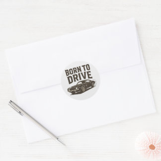 Born to Drive – Vintage Muscle Car Classic Round Sticker