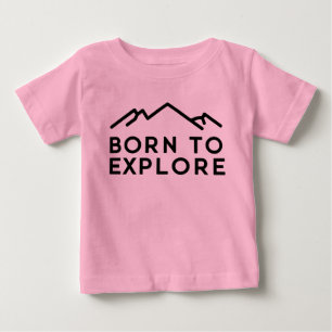 Born To Explore Minimalist Mountain Outline Baby T-Shirt