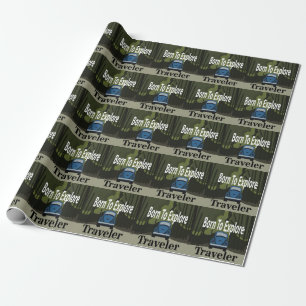 Born To Explore Road Trip Wrapping Paper