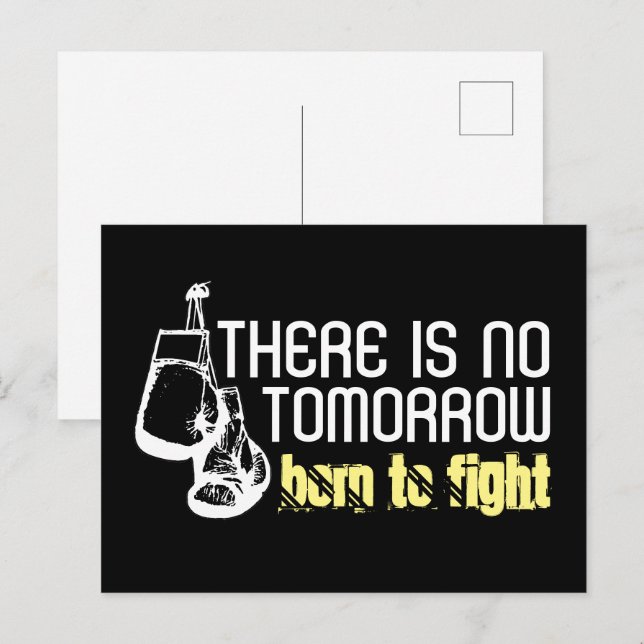Born To Fight, Boxing Gloves Postcard (Front/Back)