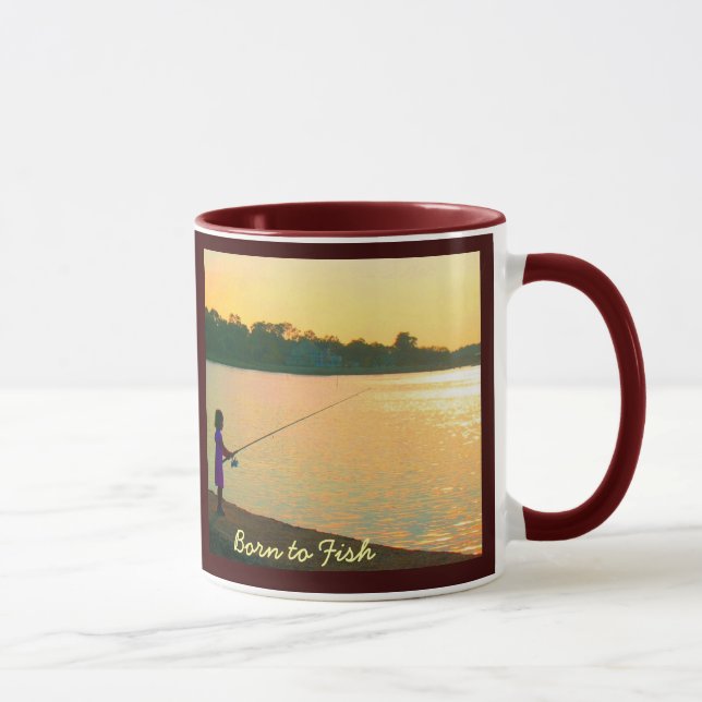 Born to Fish Mug - Ringer (Right)