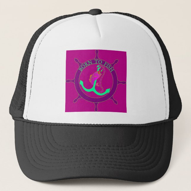 Born to fish trucker hat (Front)
