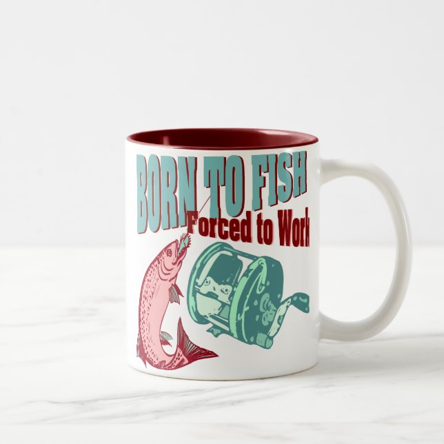 Born To Fish Two-Tone Coffee Mug (Right)