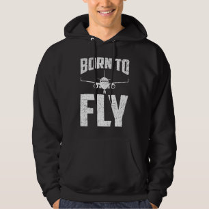Born to Fly Airplane Aviation Pilot Aeroplane Men  Hoodie
