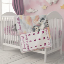 Born to Fly! Pegasus Dreams Milestone Baby Blanket
