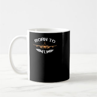 Born To Fly Tshirt Aviation Shirt Airplane Pilot Coffee Mug