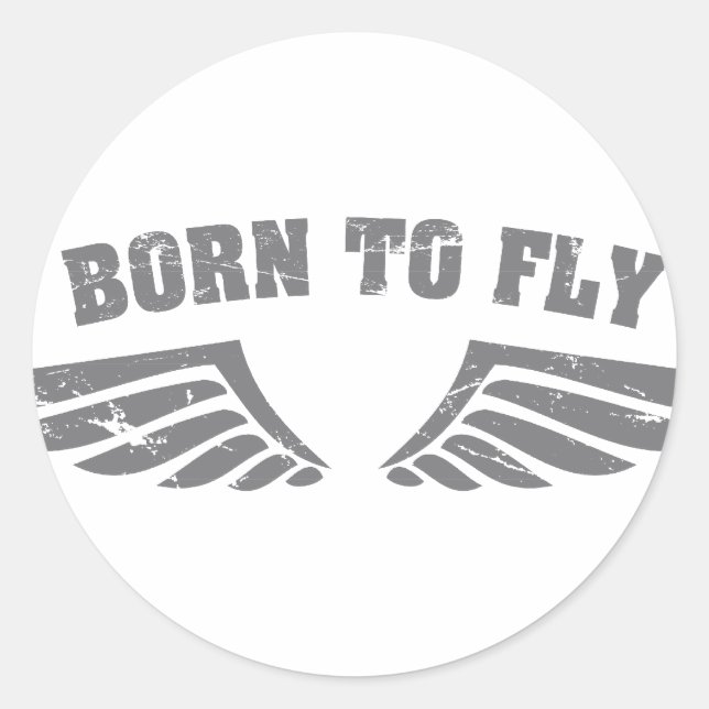 Born To Fly Wings Classic Round Sticker (Front)