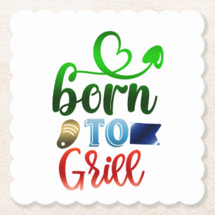 Born to Grill Paper Coaster