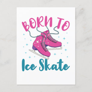 Born to Ice Skate Cute Figure Skating Skater Postcard