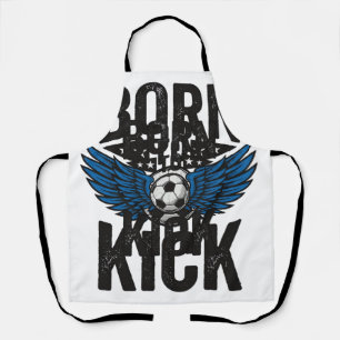Born To Kick Vintage Soccer Wings Shirt Design_1 Apron