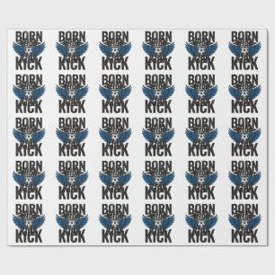 Born To Kick Vintage Soccer Wings Shirt Design_1 Wrapping Paper