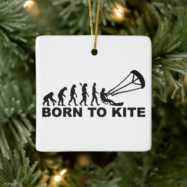 Born To Kitesurf Ceramic Ornament (Tree)