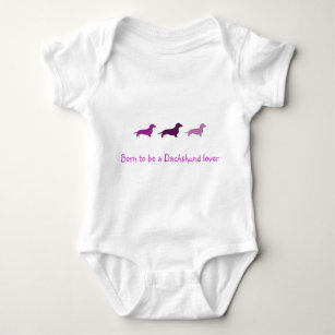Born to love Dachshunds-Purple Baby Bodysuit