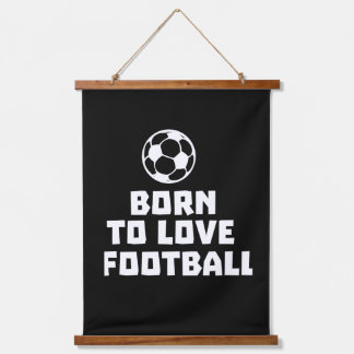 Born to love football hanging tapestry