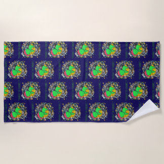 born to orbit alien sleeping  beach towel