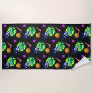 Born to orbit  beach towel