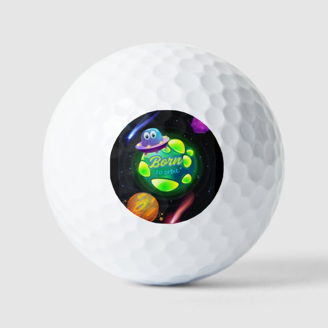 Born to orbit  golf balls (Front)