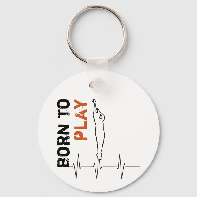 Born to play basketball keychain (Front)