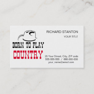 Born to play country business card
