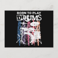 Born To Play Drums Drumming Rock Music Band Drumme