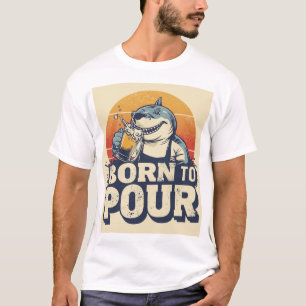 Born To Pour Shark Bartender Shirt