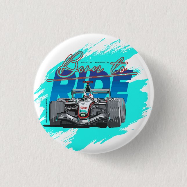 Born to ride 1 inch round button (Front)