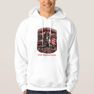 Born to Ride Built to Lead Motorcycle Skull Rider Hoodie