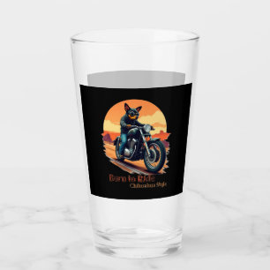 Born to Ride Chihuahua Motorcycle Art Print Glass